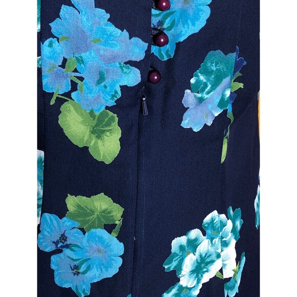 NWT 1990s-Y2K CDC EVENING FloralRuffle Cross Back Boxy Mini Dress.L-XL - Picture 5 of 10